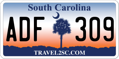 SC license plate ADF309