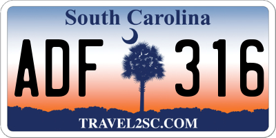 SC license plate ADF316
