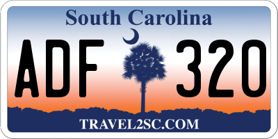 SC license plate ADF320