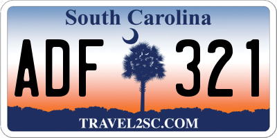 SC license plate ADF321