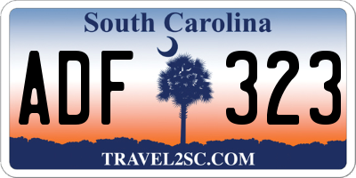 SC license plate ADF323