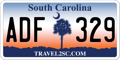 SC license plate ADF329
