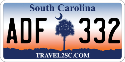 SC license plate ADF332