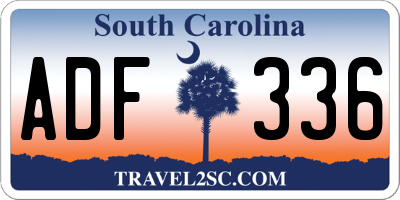SC license plate ADF336