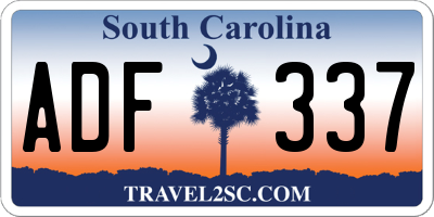 SC license plate ADF337