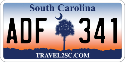 SC license plate ADF341
