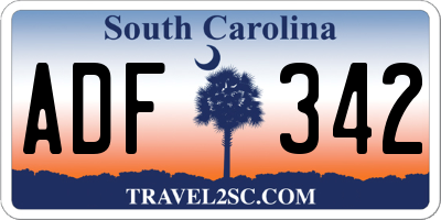 SC license plate ADF342