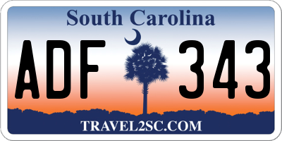 SC license plate ADF343