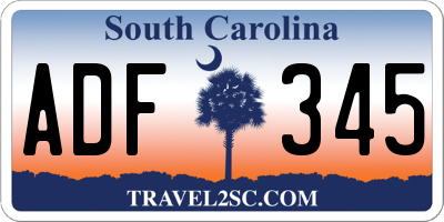 SC license plate ADF345
