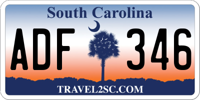 SC license plate ADF346