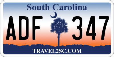 SC license plate ADF347
