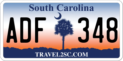 SC license plate ADF348