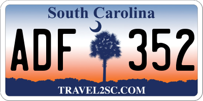 SC license plate ADF352