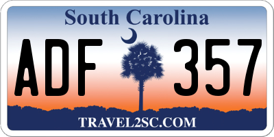 SC license plate ADF357