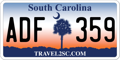 SC license plate ADF359