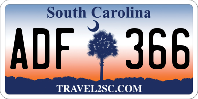 SC license plate ADF366