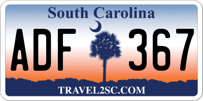 SC license plate ADF367