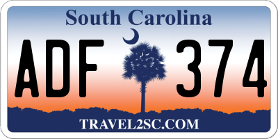 SC license plate ADF374