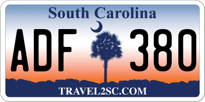 SC license plate ADF380