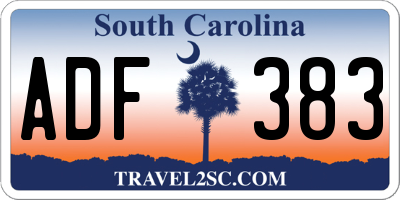 SC license plate ADF383