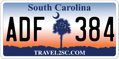 SC license plate ADF384