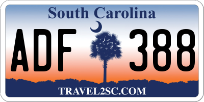 SC license plate ADF388