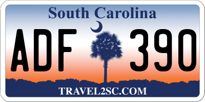 SC license plate ADF390