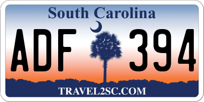 SC license plate ADF394