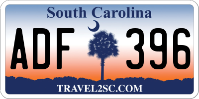 SC license plate ADF396