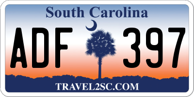 SC license plate ADF397