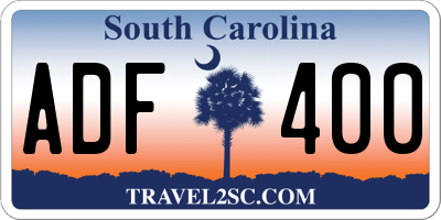 SC license plate ADF400