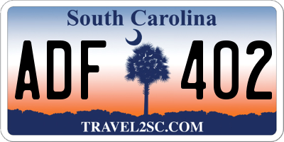 SC license plate ADF402