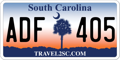 SC license plate ADF405