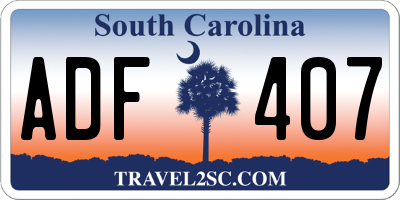 SC license plate ADF407