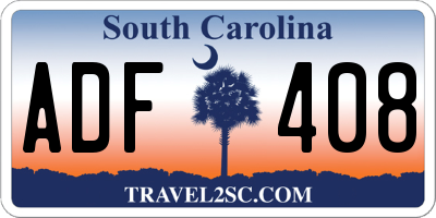 SC license plate ADF408