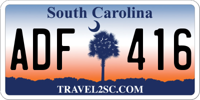 SC license plate ADF416