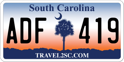 SC license plate ADF419