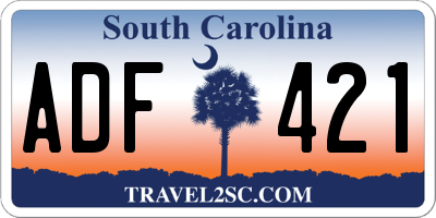 SC license plate ADF421