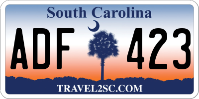 SC license plate ADF423