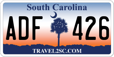 SC license plate ADF426