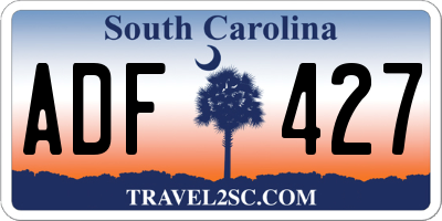 SC license plate ADF427
