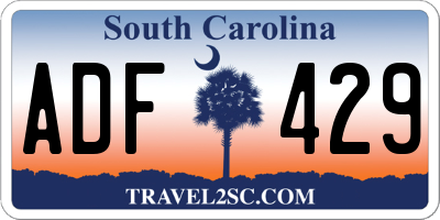 SC license plate ADF429