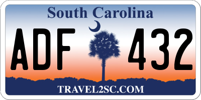 SC license plate ADF432