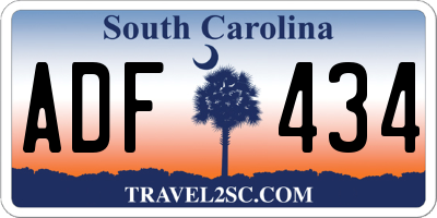 SC license plate ADF434