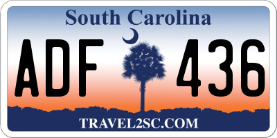 SC license plate ADF436