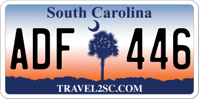 SC license plate ADF446