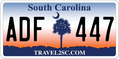 SC license plate ADF447