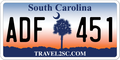 SC license plate ADF451