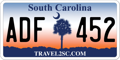 SC license plate ADF452