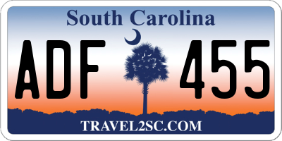 SC license plate ADF455